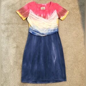 Chaser Tie Dye Short Sleeve T Shirt Dress. NWT! Sz S
